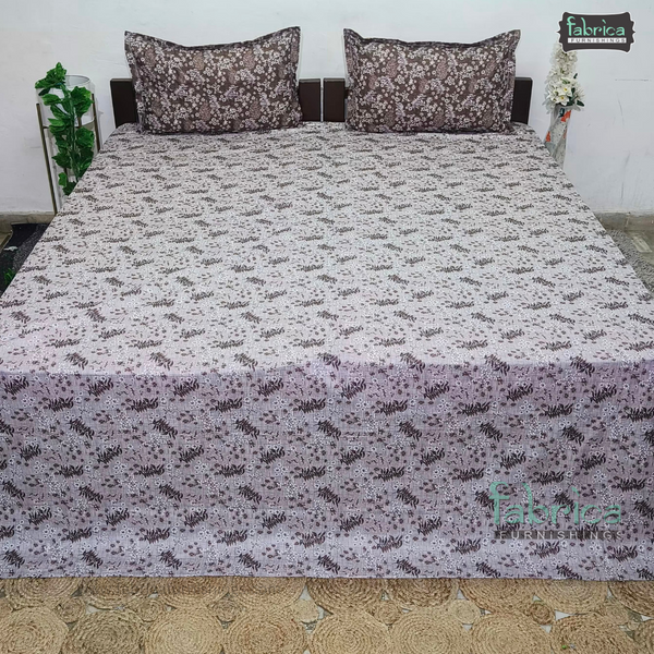 Petals Perra King Size Pure Cotton  Printed Bedsheet Set