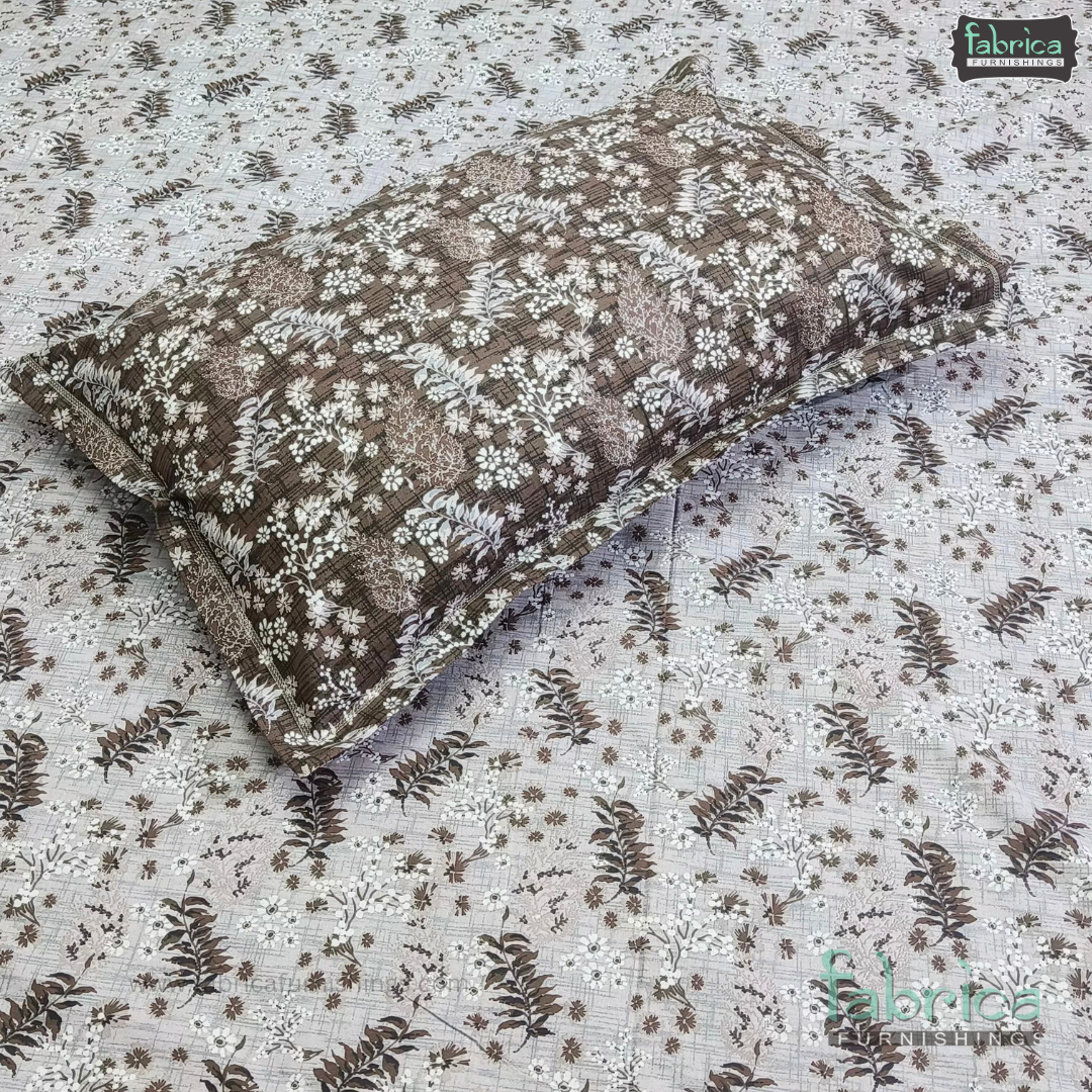 Petals Perra King Size Pure Cotton  Printed Bedsheet Set