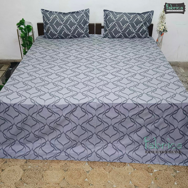 Petals Perra King Size Pure Cotton  Printed Bedsheet Set