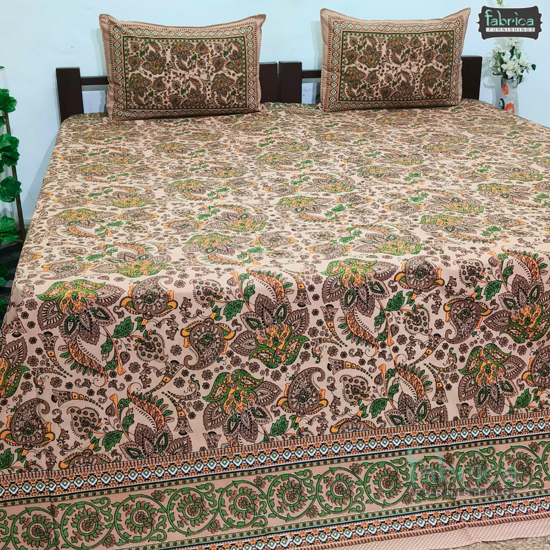 Rajwada Print King Size Pure Cotton King Size Bedsheet