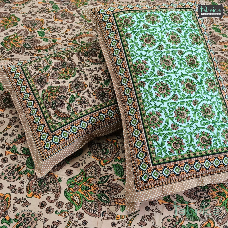 Rajwada Print King Size Pure Cotton King Size Bedsheet