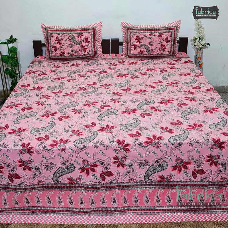 Rajwada Print King Size Pure Cotton King Size Bedsheet