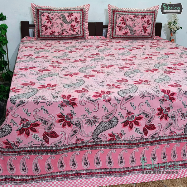Rajwada Print King Size Pure Cotton King Size Bedsheet