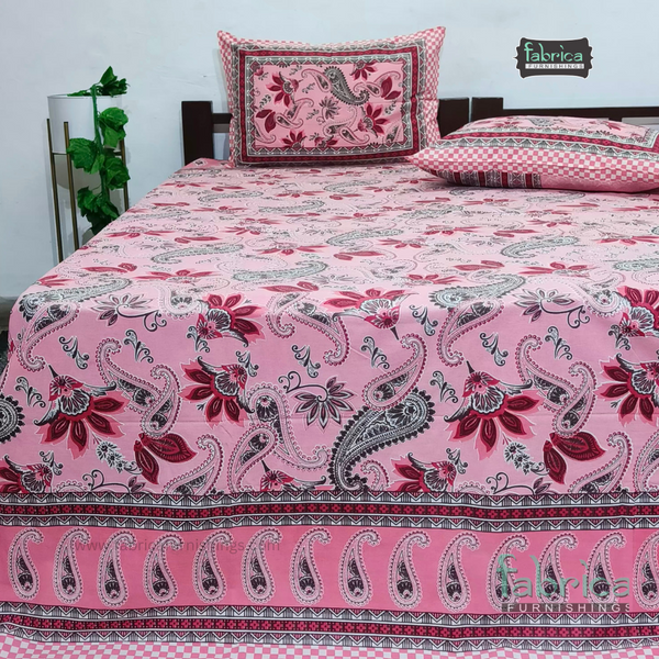 Rajwada Print King Size Pure Cotton King Size Bedsheet