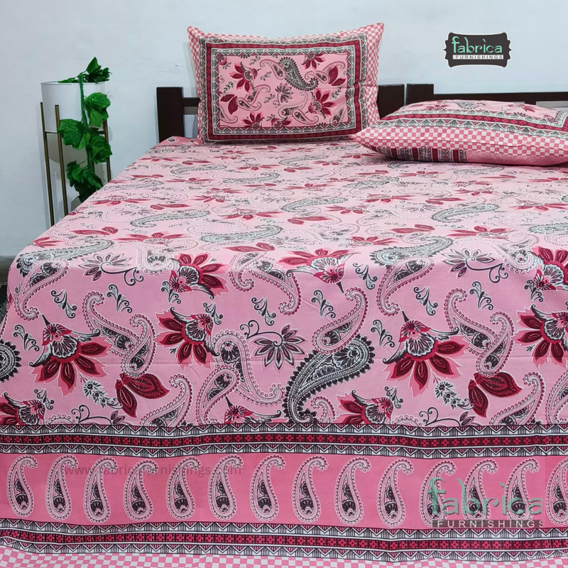 Rajwada Print King Size Pure Cotton King Size Bedsheet