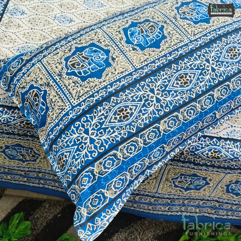 Rajwada Print King Size Pure Cotton King Size Bedsheet