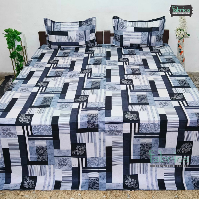 Procian premium pure cotton printed king size bedsheet