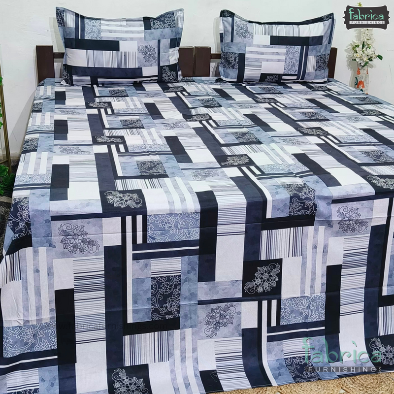 Procian premium pure cotton printed king size bedsheet