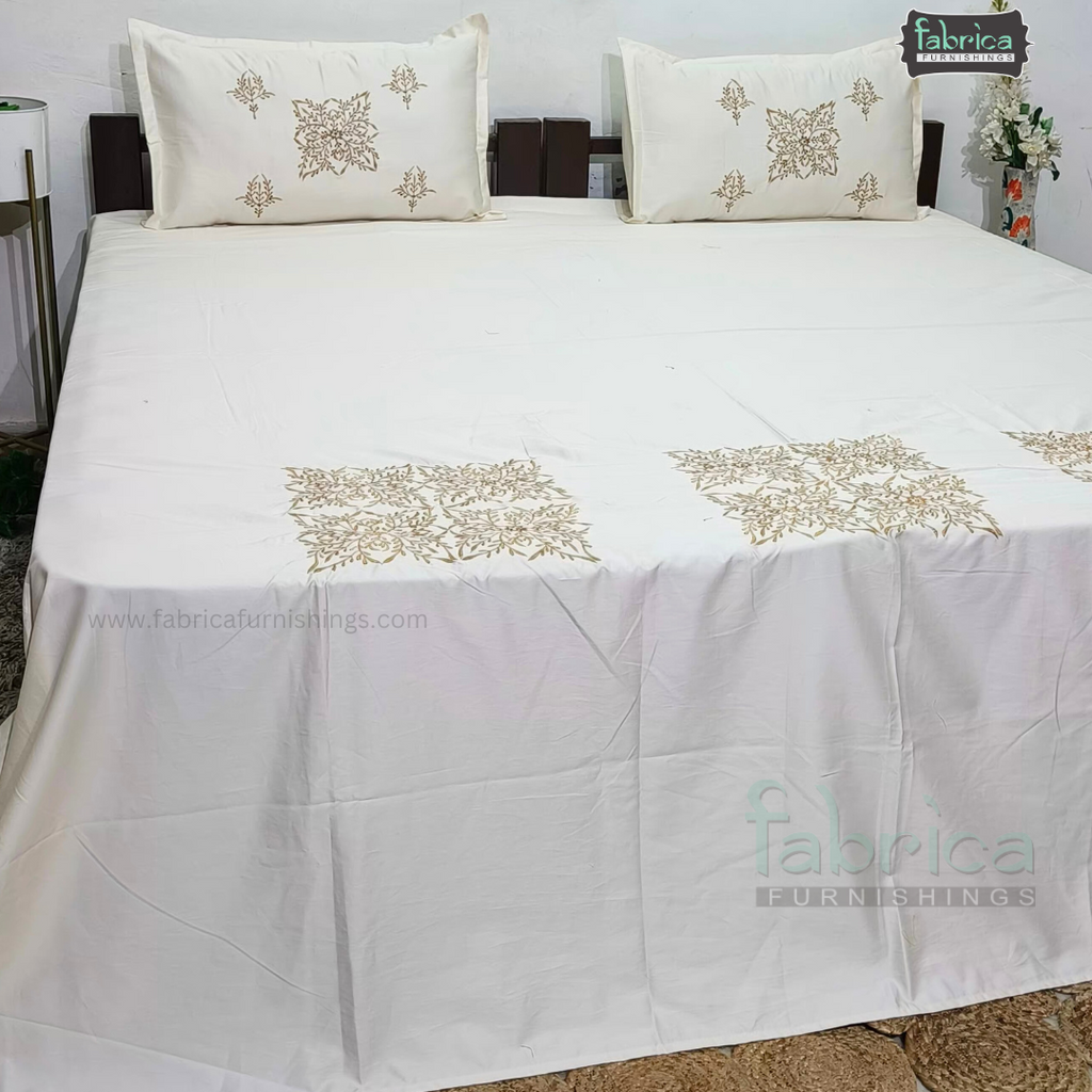 EMERALD DESIGNER PURE COTTON EMBRODERED BEDSHEET