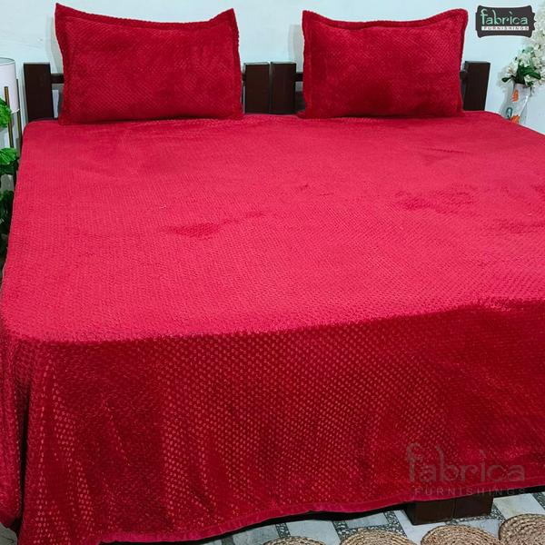Premium King Size Winter Embossed Bedsheet Set
