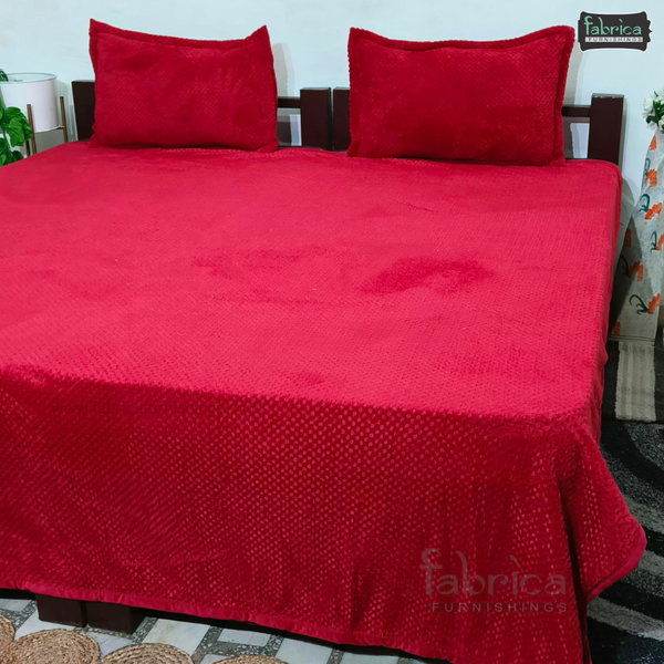 Premium King Size Winter Embossed Bedsheet Set