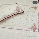 Premium Silk Embroidered King Size Bedcover Set