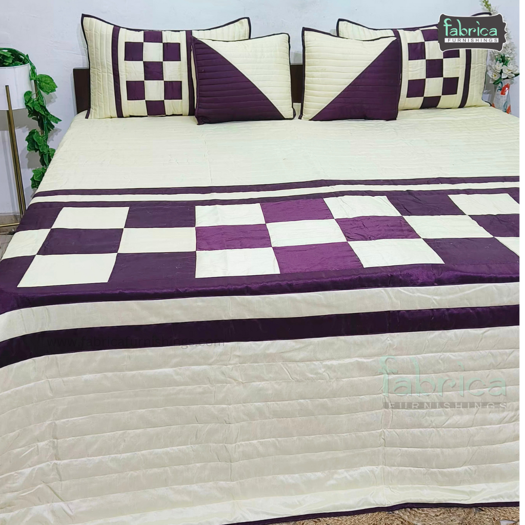 DESIGNER PATCHWORK  5 PCS KING SIZE BEDCOVER SET