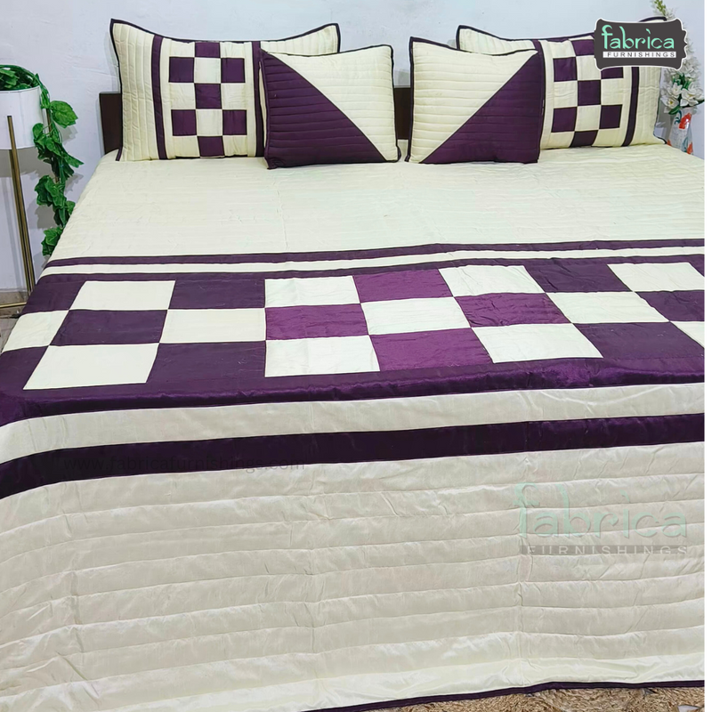 DESIGNER PATCHWORK  5 PCS KING SIZE BEDCOVER SET