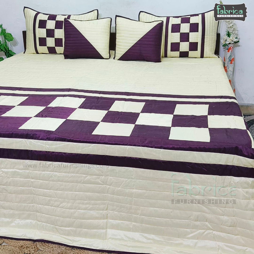 DESIGNER PATCHWORK  5 PCS KING SIZE BEDCOVER SET