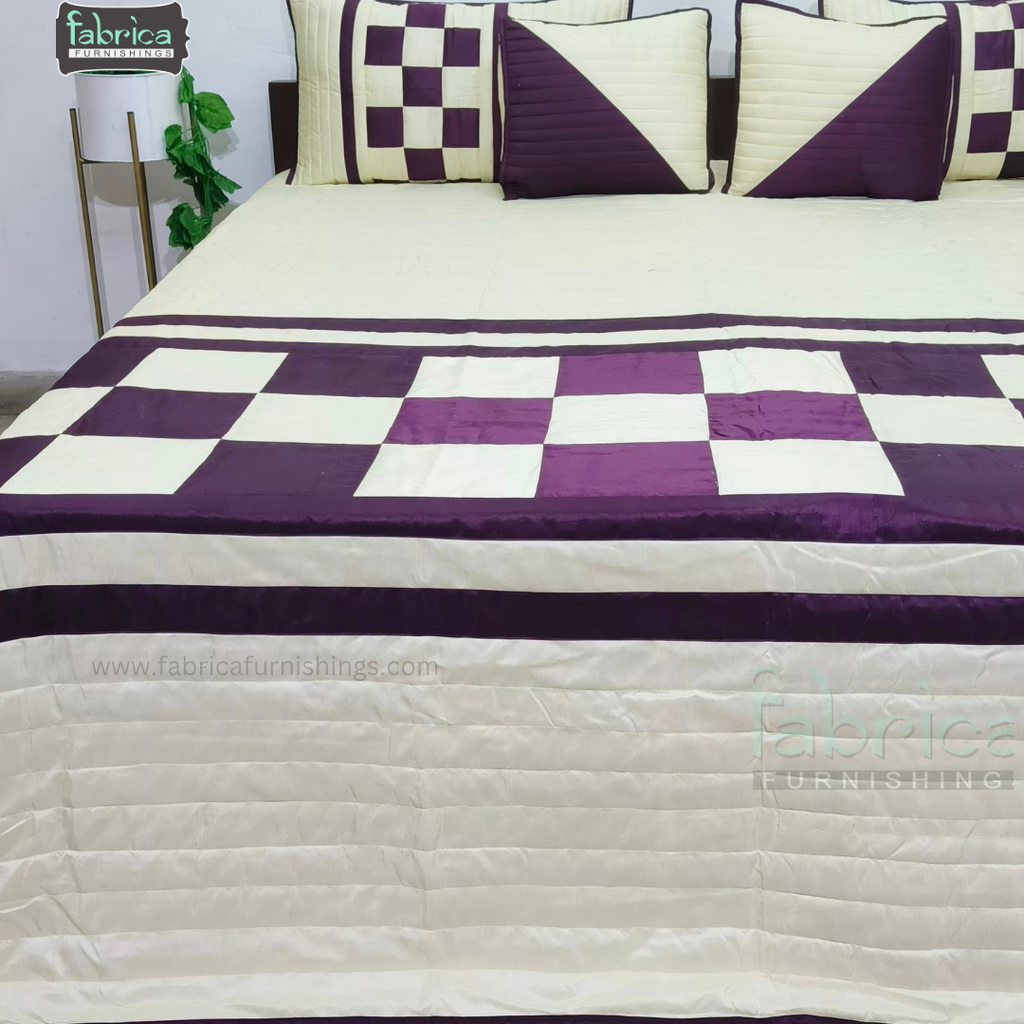 DESIGNER PATCHWORK  5 PCS KING SIZE BEDCOVER SET