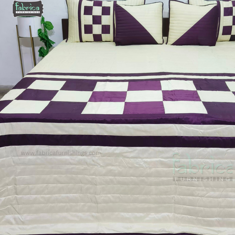 DESIGNER PATCHWORK  5 PCS KING SIZE BEDCOVER SET