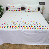 Fabby Home Designer Kingsize Embroider Bedsheet