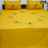 Fabby Parrot Embroider King Size Bed Sheets