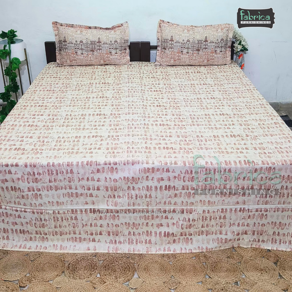 Fabby Decor Pure Cotton Printed Queen Size Bedsheet