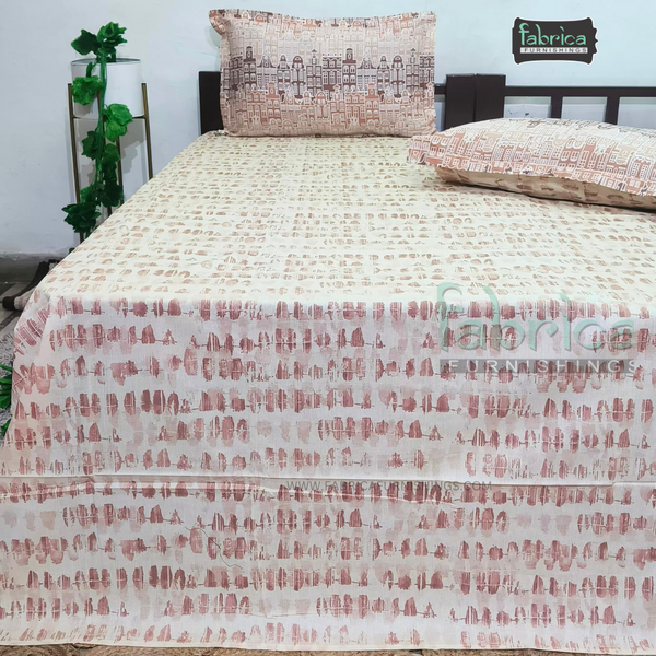 Fabby Decor Pure Cotton Printed Queen Size Bedsheet