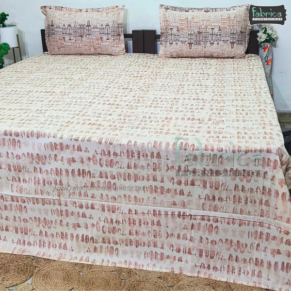 Fabby Decor Pure Cotton Printed Queen Size Bedsheet