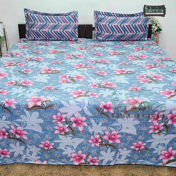 Omega print  Pure Cotton Double Bed Bedsheet