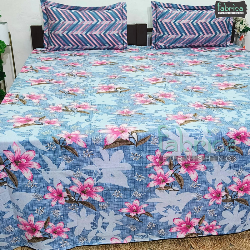 Omega print  Pure Cotton Double Bed Bedsheet