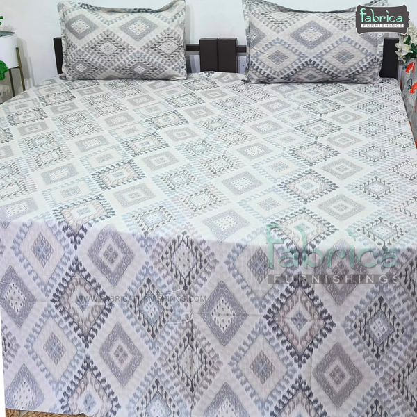 Fabby Decor Designer Kingsize Printed Pure Cotton Bedsheet