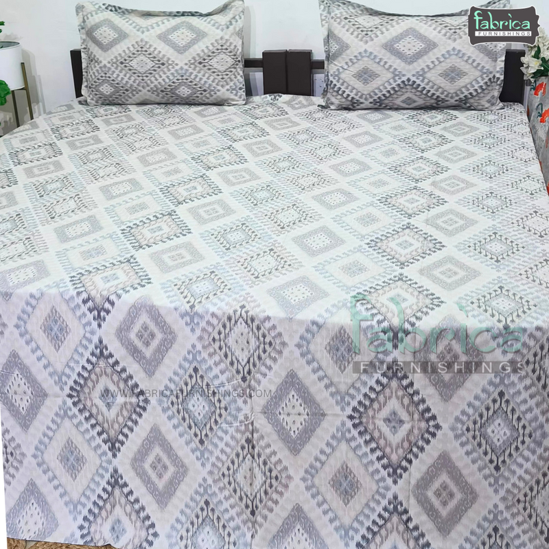Fabby Decor Designer Kingsize Printed Pure Cotton Bedsheet