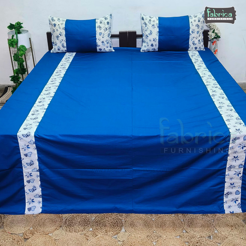 Fabby Decor Designer Mix & Match  Kingsize Printed Pure Cotton Bedsheet