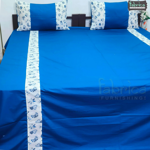 Fabby Decor Designer Mix & Match  Kingsize Printed Pure Cotton Bedsheet
