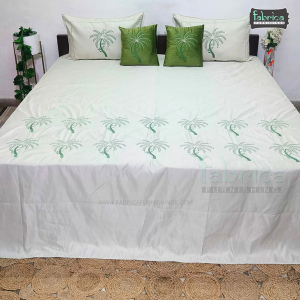 Crown Comfort Superfine Embroidered 5 piece King Size Bed Sheet
