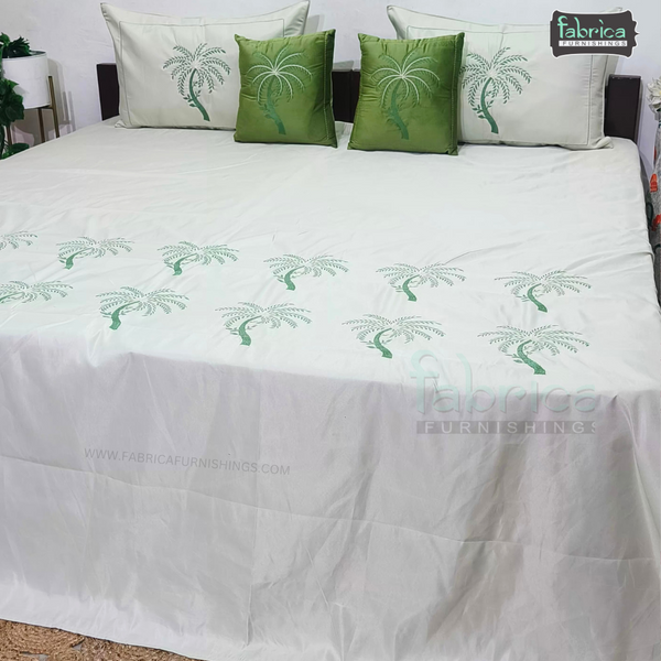 Crown Comfort Superfine Embroidered 5 piece King Size Bed Sheet