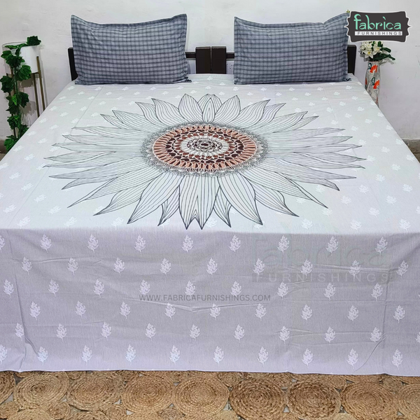 Decor Designer Printed Pure Cotton King Size Bedsheet