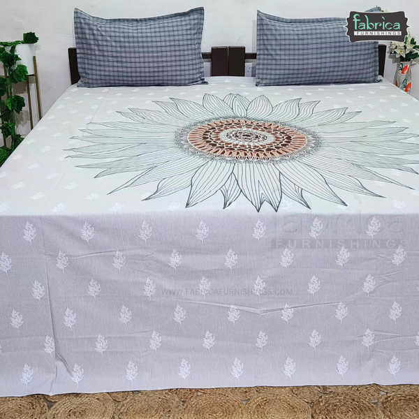 Decor Designer Printed Pure Cotton King Size Bedsheet