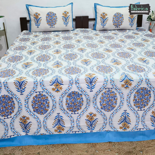 Lehariya Printed Double Bed Pure Cotton Bedsheet