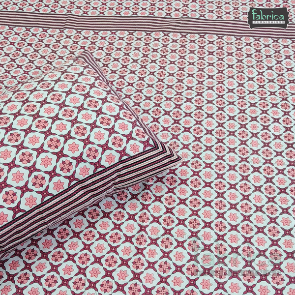 Gulbahar Single bed Pure Cotton Bedsheet with 2 pillow Covers