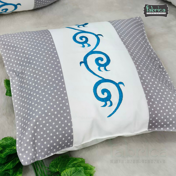 Mix & Match Pure Cotton  Embroidered Cushion Covers (Set of 5 Pcs )