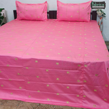 Elephant Motif Foil Work Embroidered King Size Bedsheet