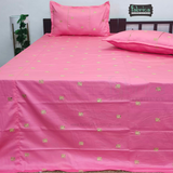 Elephant Motif Foil Work Embroidered King Size Bedsheet