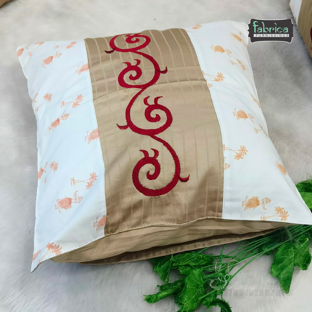 Mix & Match Pure Cotton  Embroidered Cushion Covers (Set of 5 Pcs )