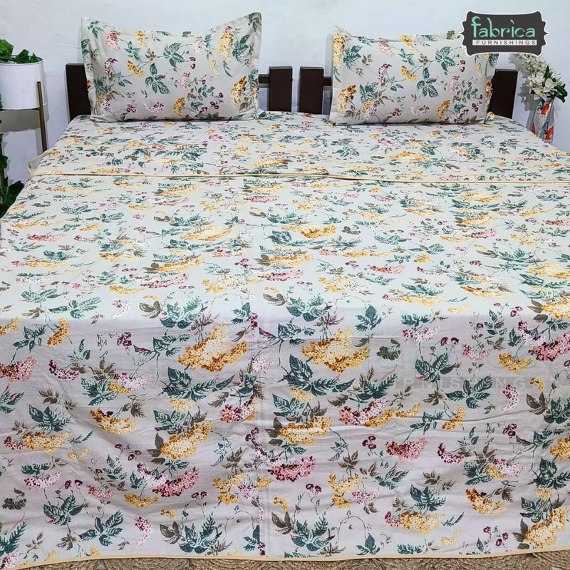 Traditional Anokhi Printed King Size 4 Piece Pure Cotton Bedsheet