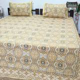 Royal Rajasthani Handblock Print Pure Cotton Double Bed Bed Sheets (90*108 Inch)