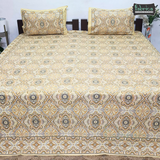 Royal Rajasthani Handblock Print Pure Cotton Double Bed Bed Sheets (90*108 Inch)
