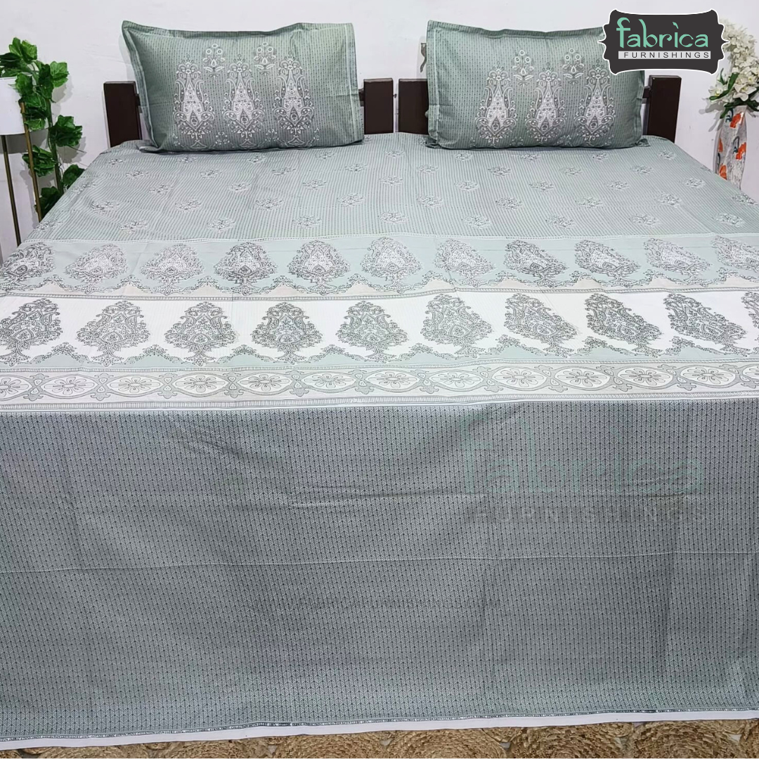 Ethnic Panel  Decor Designer Printed Cotton King Size Bed Sheets