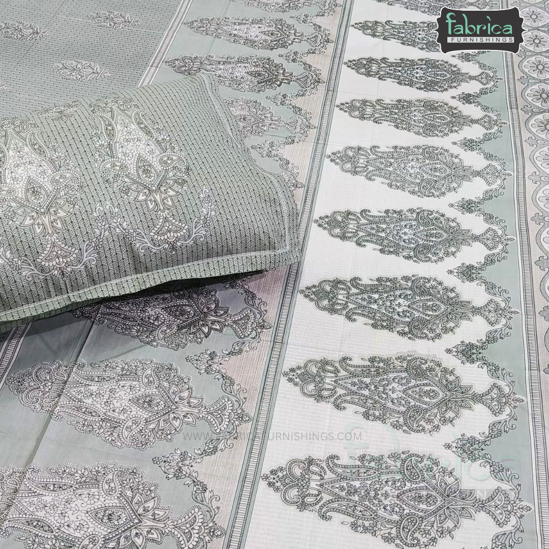Ethnic Panel  Decor Designer Printed Cotton King Size Bed Sheets