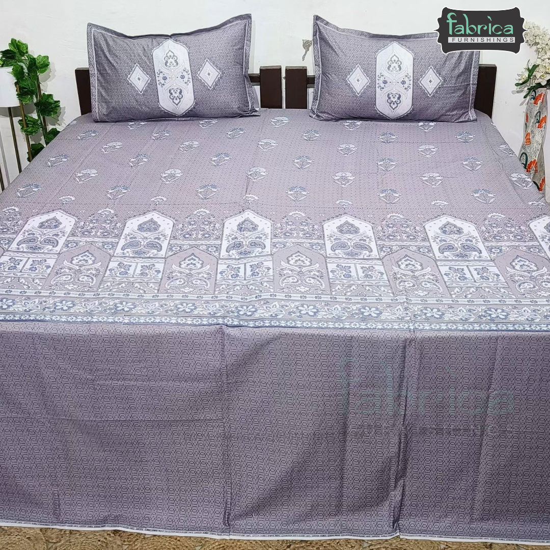 Ethnic Panel  Decor Designer Printed Cotton King Size Bed Sheets