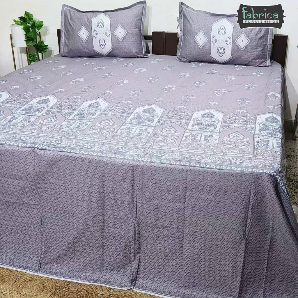 Ethnic Panel  Decor Designer Printed Cotton King Size Bed Sheets