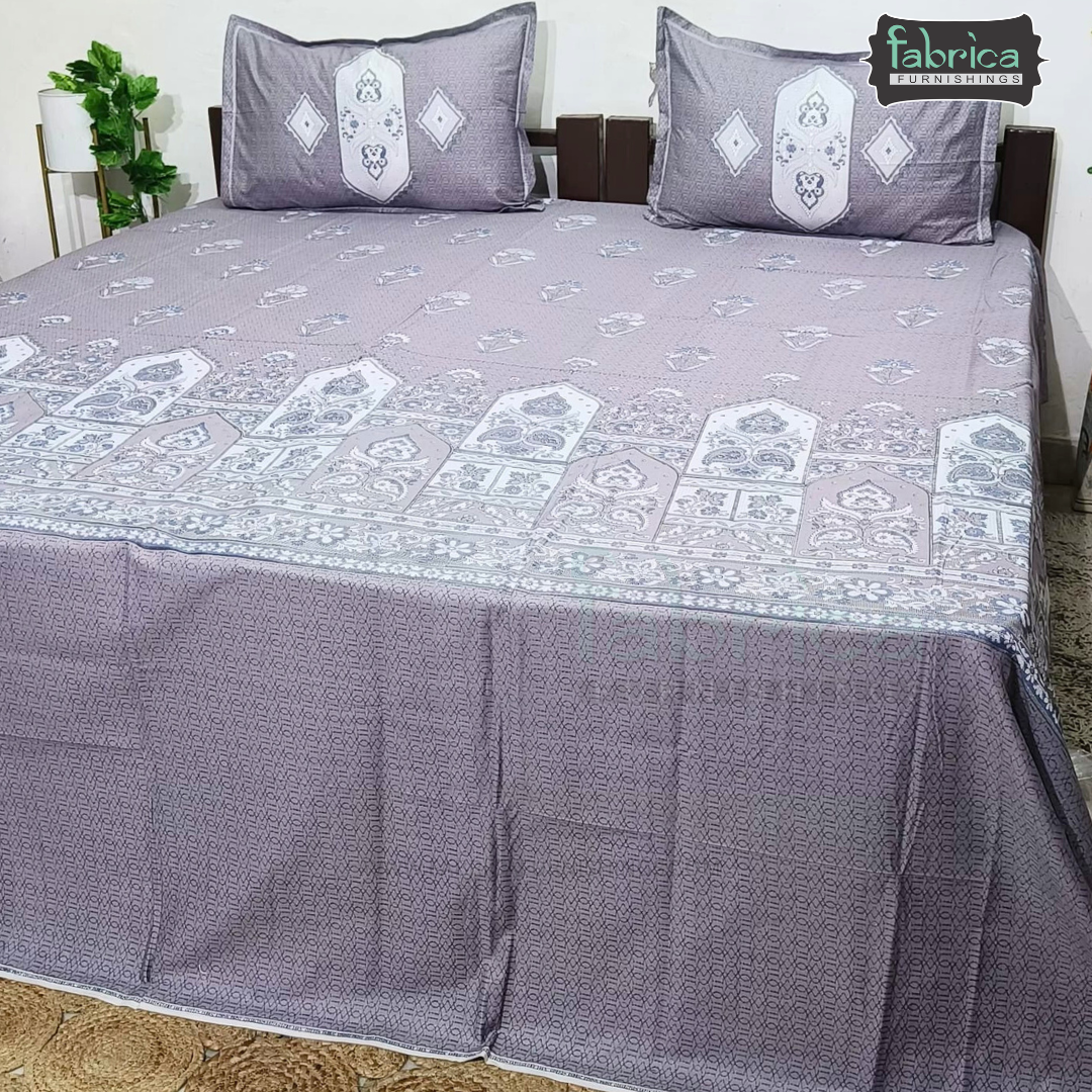 Ethnic Panel  Decor Designer Printed Cotton King Size Bed Sheets
